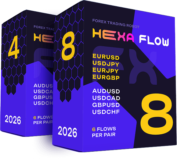 FXHexaFlow EAs boxes - newest Forex trading systems for MT4 and MT5